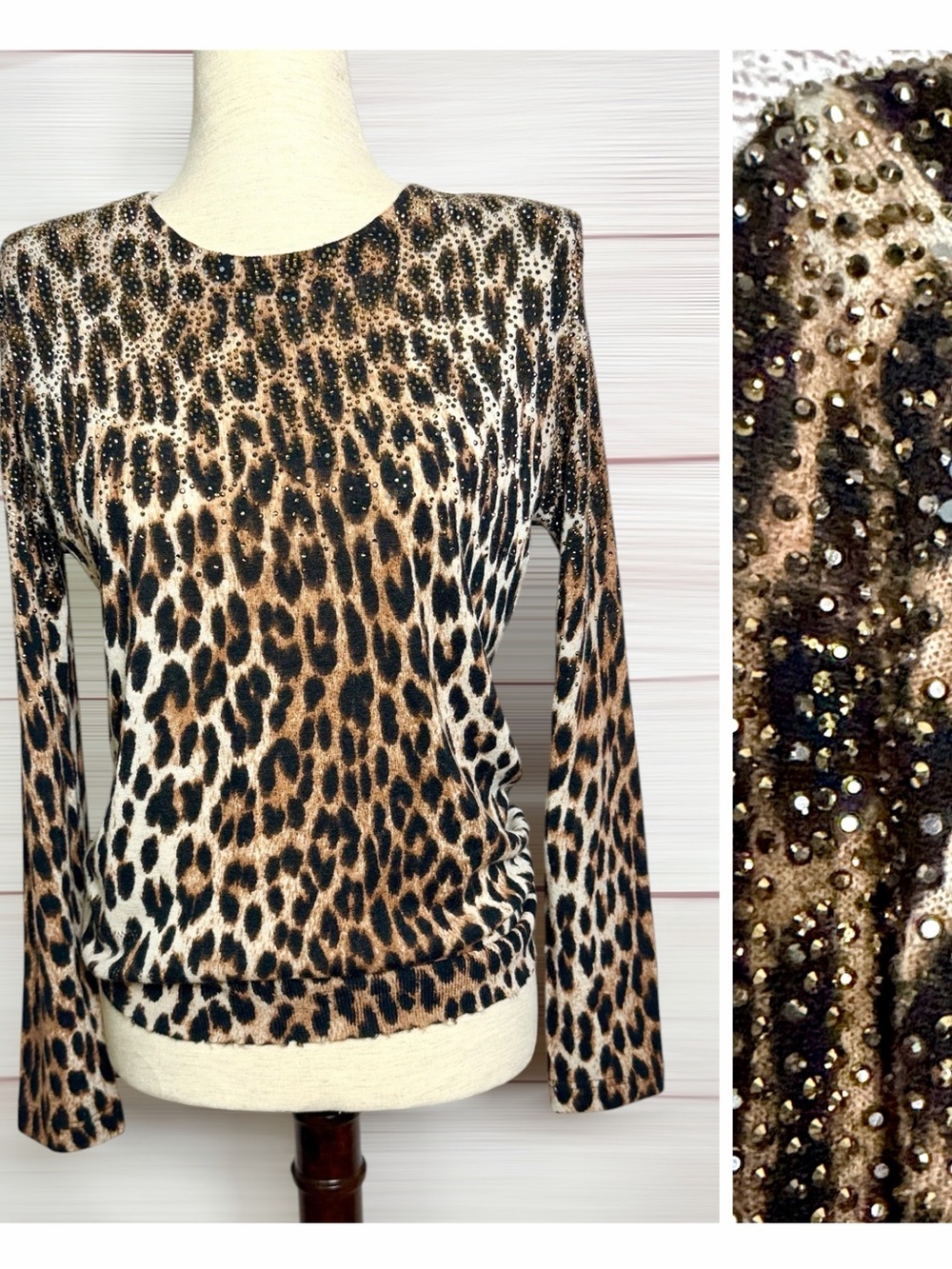 Zadig & Voltaire Défilé Cashmere Leopard Sweater Rhinestone Embellished AW 2021